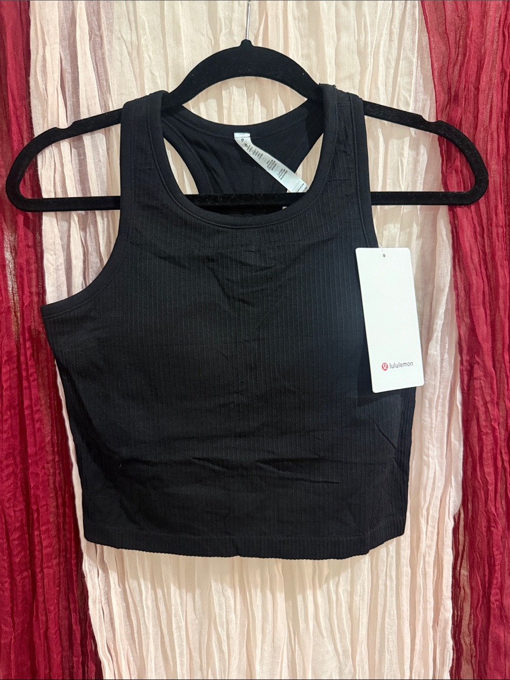 lululemon Black Ribbed Racerback Tank